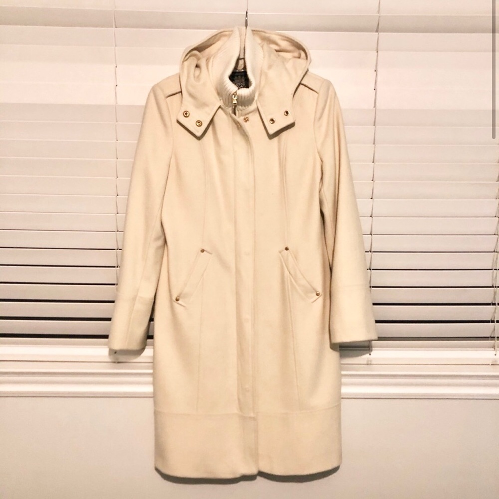 GUESS Ivory Wool-blend Coat - Picture 4 of 8
